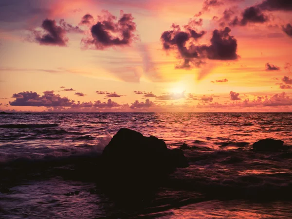 Sommar solnedgång strand — Stockfoto