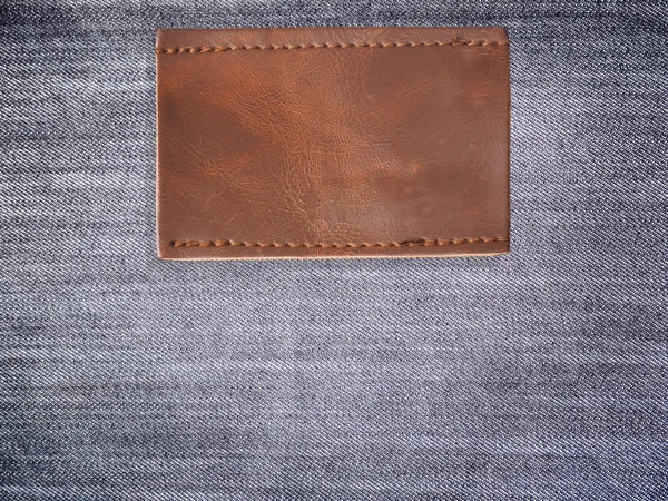 Blank brown leather jean label — Stock Photo, Image