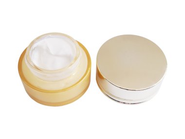 Krem konteyner ve kapağı açıldı 