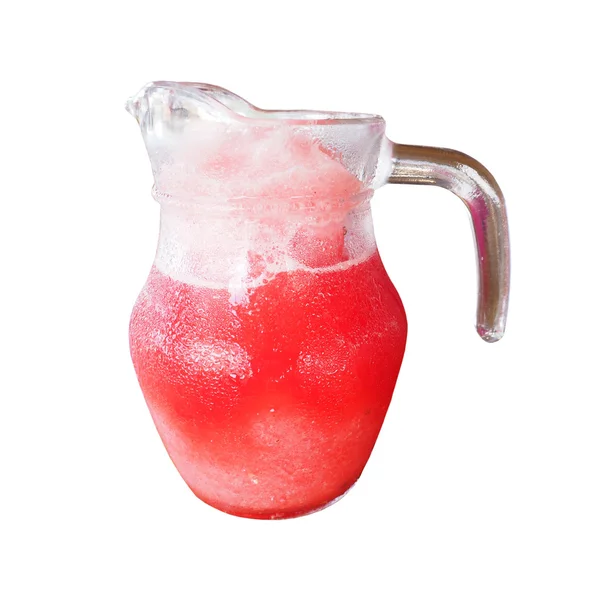 Glasburk med vattenmelon smoothie isolerade — Stockfoto