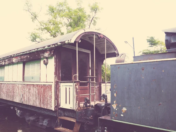 Old train in the public park — Stock Photo, Image