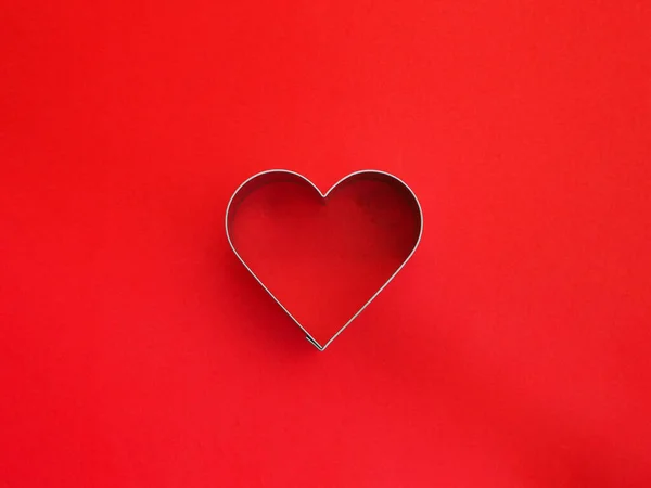 Close Heart Shape Red Color Love Concept Valentine Day Background — Stock Photo, Image