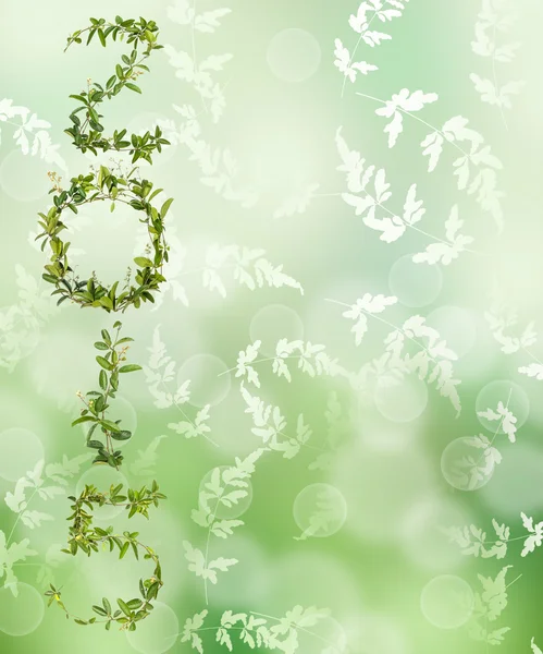 Grünes Bokeh aus der Natur mit Blatt — Stockfoto