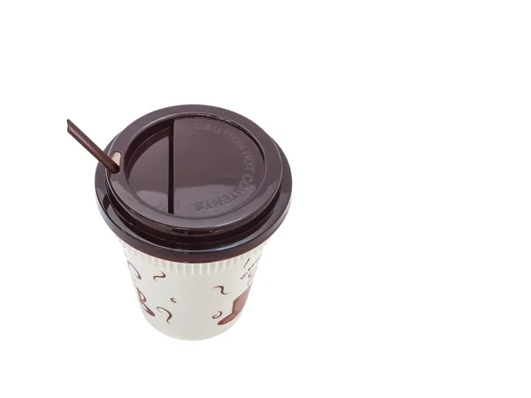 Disponibel plastmugg för kaffe, isolerade — Stockfoto