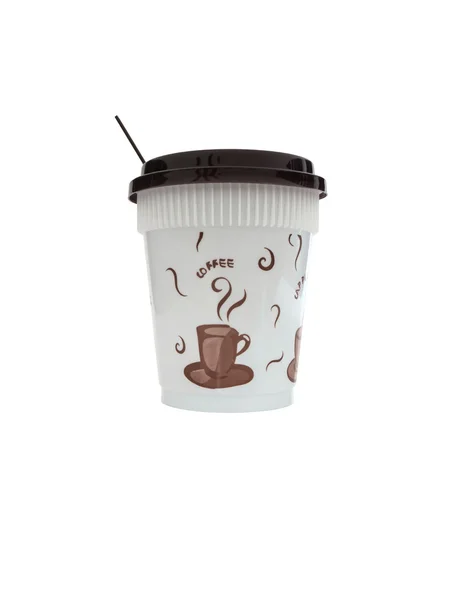 Пластикова одноразова чашка для кави, ізольована — стокове фото