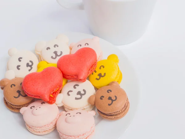 Macarons animal et forme de coeur — Photo