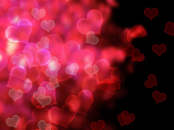 Red abstract  background with heart bokeh — Stock Photo, Image