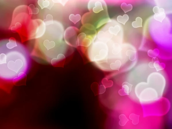 Colorful abstract  background with heart shape bokeh — Stock Photo, Image
