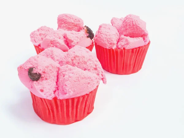 Pink Chinese steamed cup cake — Stock Photo, Image