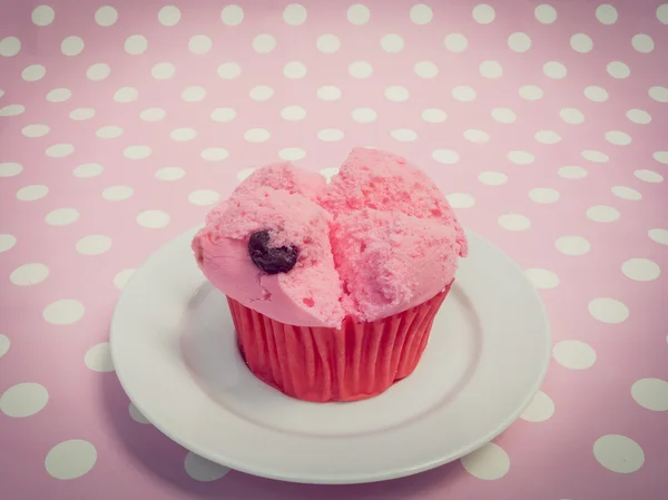 Pink Chinese steamed cup cake