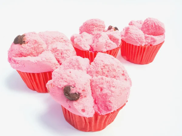 Pink Chinese steamed cup cake — Stock Photo, Image