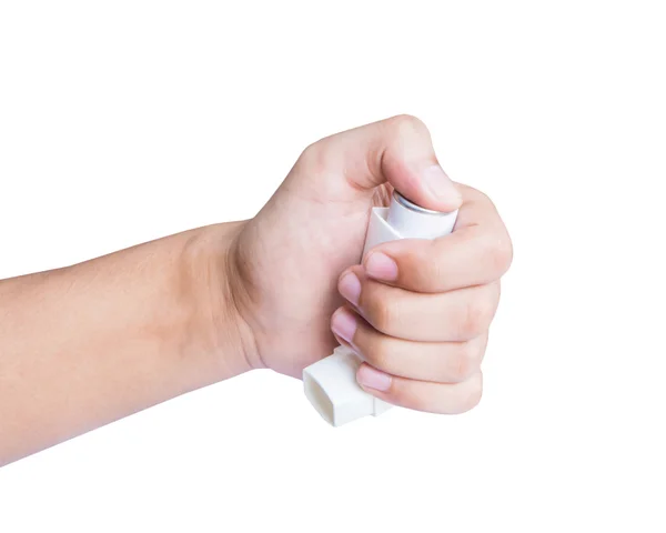 Inhalador de asma de mano aislado —  Fotos de Stock