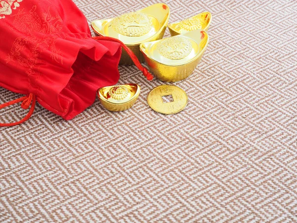 Gold ingots for Chinese New Yea — Stock Photo, Image