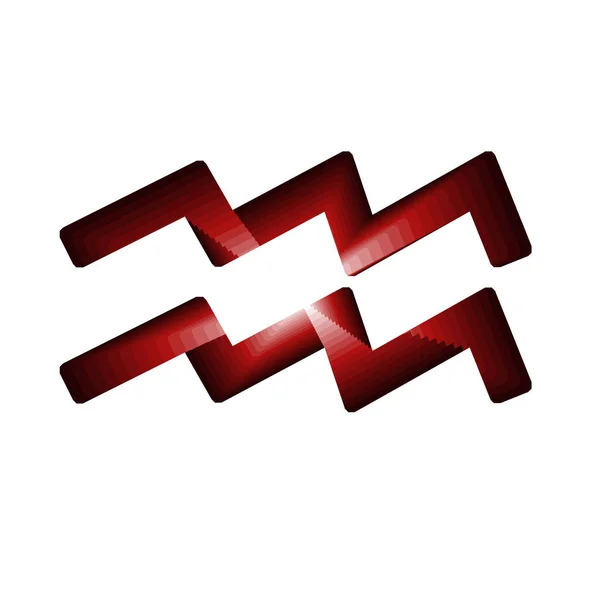 Znak Zodiaku Wodnika Czerwonych Kolorach Gradientu Białym Tłem — Zdjęcie stockowe