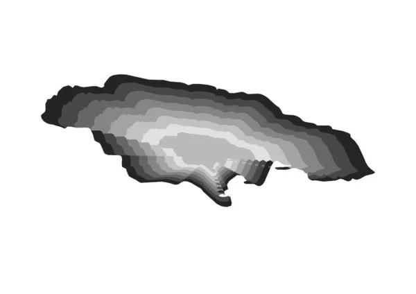 Многослойная Цифровая Иллюстрация Карты Ямайки Серых Градиентных Цветах Белом Фоне — стоковое фото