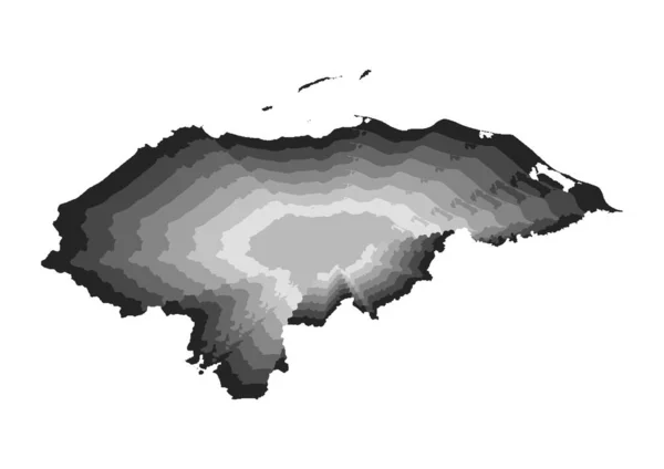 Ilustração Digital Camadas Honduras Mapa Cores Gradiente Cinza Fundo Branco — Fotografia de Stock