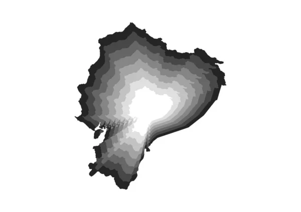 灰色渐变色彩和白色背景的厄瓜多尔地图的分层数字图像 — 图库照片