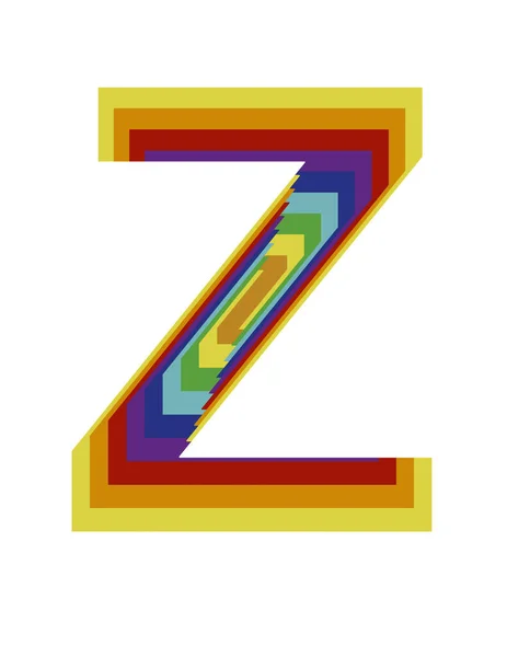 Иллюстрация Дизайном Буквы Цветом Радуги Эффектом Глубины — стоковое фото