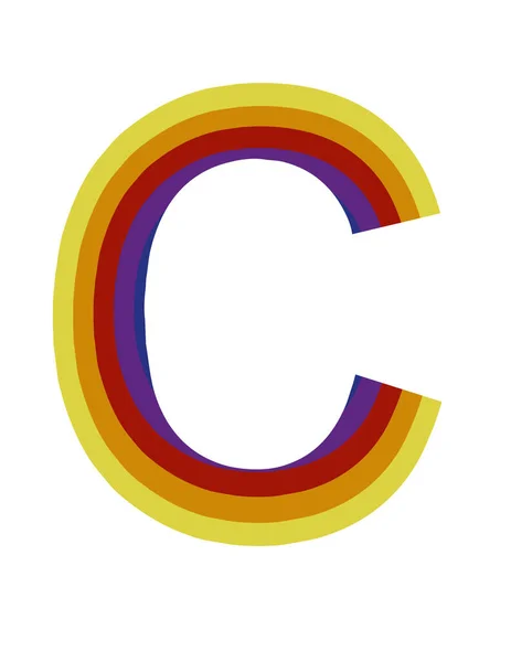 虹の色と深みの効果で文字Cのデザインでイラスト — ストック写真