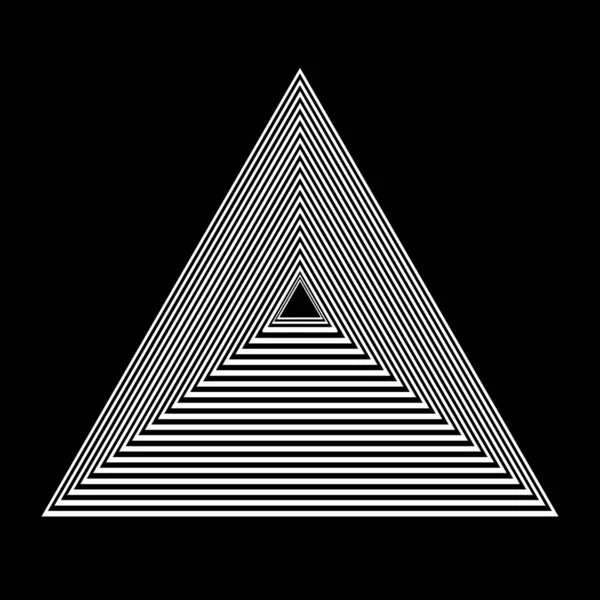 Ilustrace Abstraktních Černobílými Čárami Tvořícími Trojúhelník — Stock fotografie