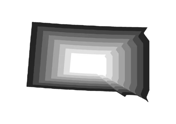グレーのグラデーション色と白の背景でサウスダコタ州の地図のレイヤードデジタルイラスト — ストック写真