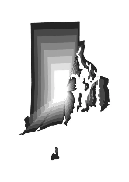 Lager Digital Illustration Kartan Över Staten Rhode Island Grå Gradient — Stockfoto