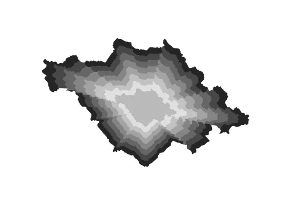 グレーのグラデーション色と白の背景でのトラスカラ州の地図のレイヤードデジタルイラスト — ストック写真