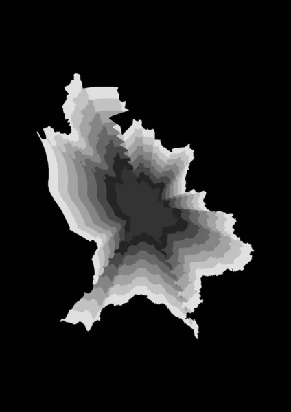 Многослойная Цифровая Иллюстрация Карты Штата Найярит Серых Градиентных Цветах Черном — стоковое фото