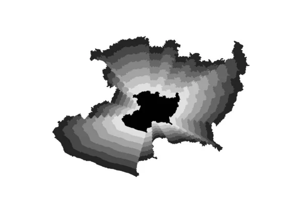 グレーのグラデーション色と白の背景でミチョアカン州の地図のレイヤードデジタルイラスト — ストック写真