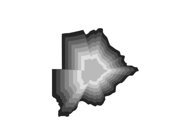 Réteges Digitális Illusztráció Botswana Térkép Szürke Gradiens Színek Fehér Háttér — Stock Fotó