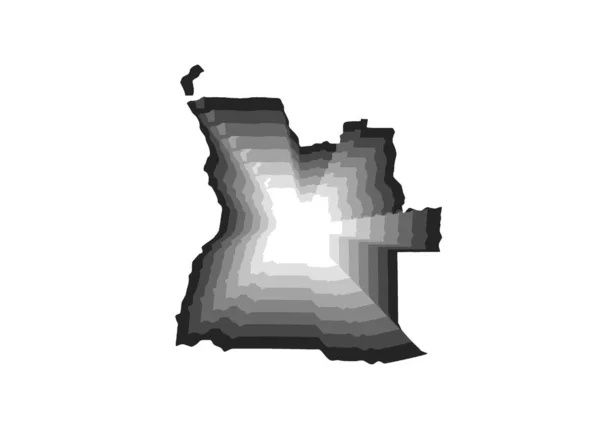 グレーのグラデーションと白の背景のアンゴラ地図の層状デジタルイラスト — ストック写真