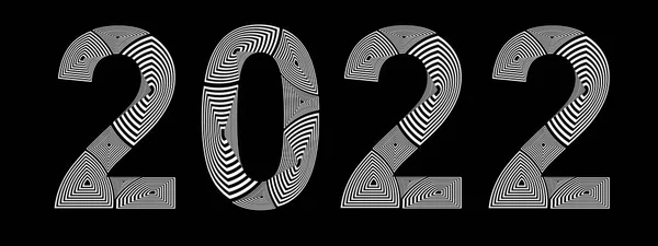 soyut tarzda 2022 numara siyah ve beyaz çizgiler ile