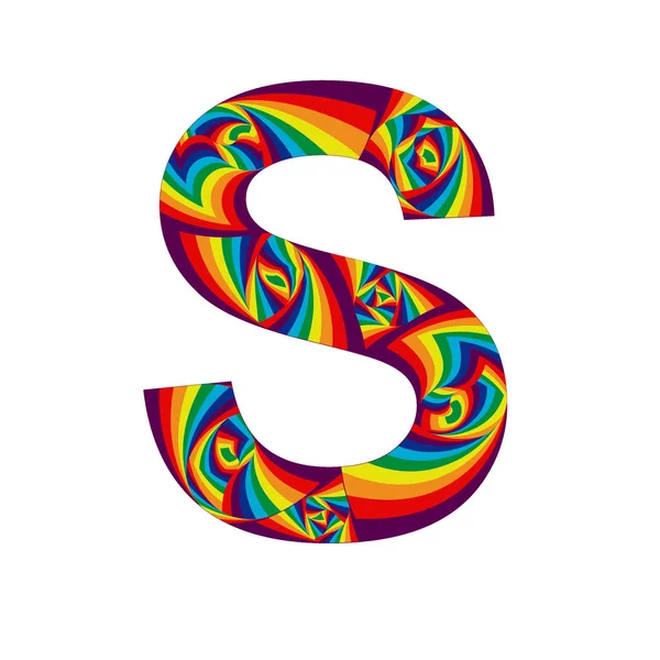 Gökkuşağı Renkleri Spiral Efektlerle Soyut Harfi — Stok fotoğraf