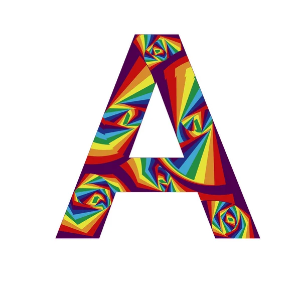 Buchstabe Abstrakten Stil Mit Regenbogenfarben Und Spiraleffekten — Stockfoto