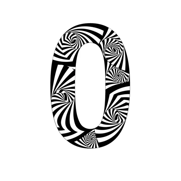 Numero Stile Astratto Effetti Spirale Bianco Nero — Foto Stock