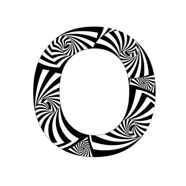 Lettera Stile Astratto Effetti Spirale Bianco Nero — Foto Stock