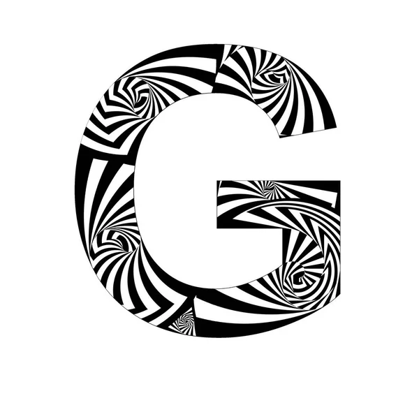 Letra Estilo Abstrato Efeitos Espiral Cores Preto Branco — Fotografia de Stock