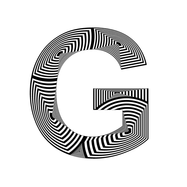 文字Gは抽象的なスタイルで 黒と白の色の層状の線で — ストック写真