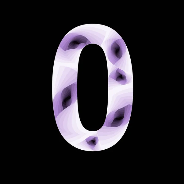 紫のグラデーションとスパイラル効果のある抽象的なスタイルのナンバー0 — ストック写真