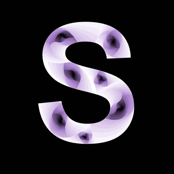 Buchstabe Abstrakten Stil Mit Violetten Farbverläufen Und Spiraleffekten — Stockfoto