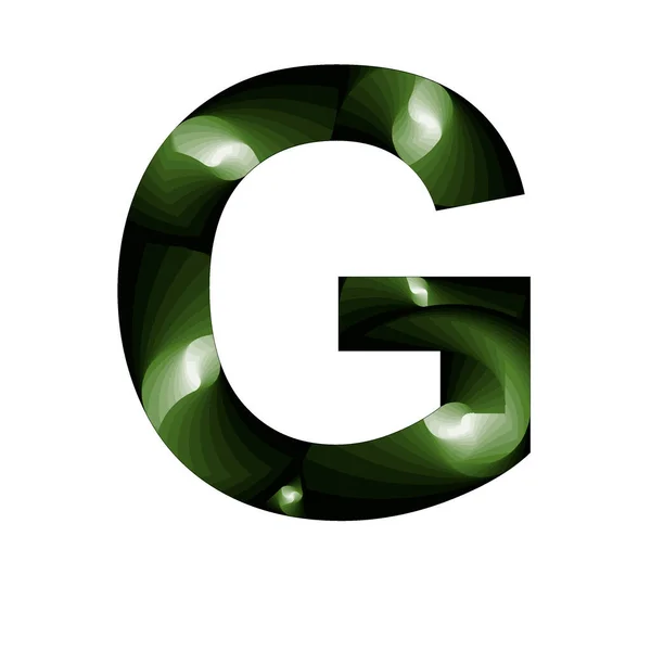 Litera Abstrakcyjnym Stylu Zielonymi Gradientowymi Kolorami Efektami Spiralnymi — Zdjęcie stockowe