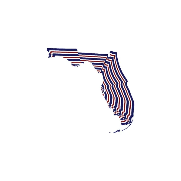 Abstraktní Styl Ilustrace Florida State Map Čárami Červené Modré Bílé — Stock fotografie