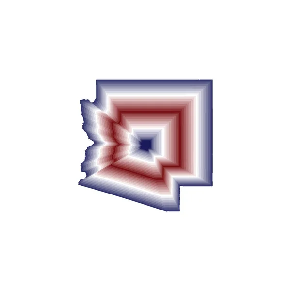 Illustration Optical Blur Effect Arizona State Map Red Blue White — Stock Photo, Image