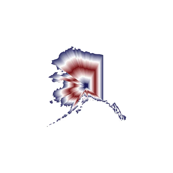 Illusztráció Alaszka Állam Térképének Optikai Homályos Hatásával Piros Kék Fehér — Stock Fotó