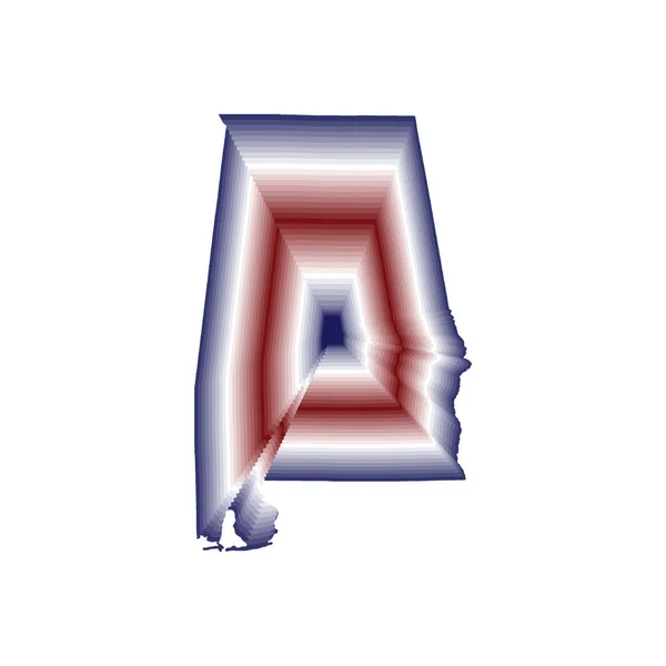 Illustration Avec Effet Flou Optique Carte État Alabama Avec Dégradés — Photo