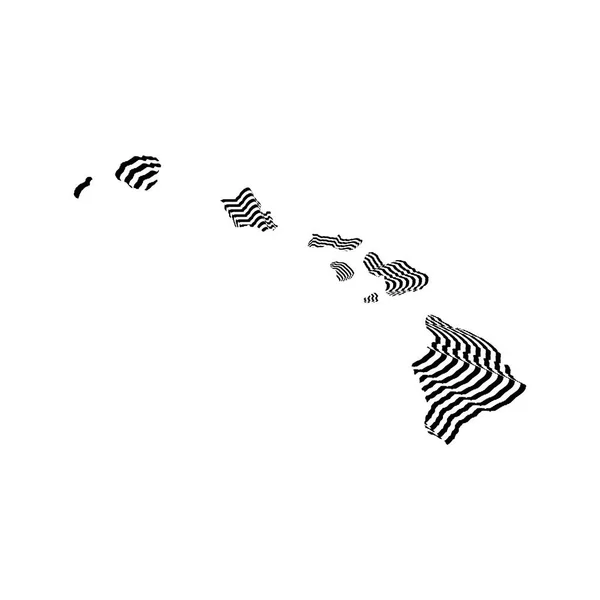 Abstrakcyjny Styl Ilustracja Hawajów State Map Czarno Białych Linii — Zdjęcie stockowe