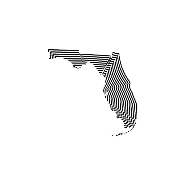 Abstraktní Styl Ilustrace Florida State Map Černými Bílými Čarami — Stock fotografie