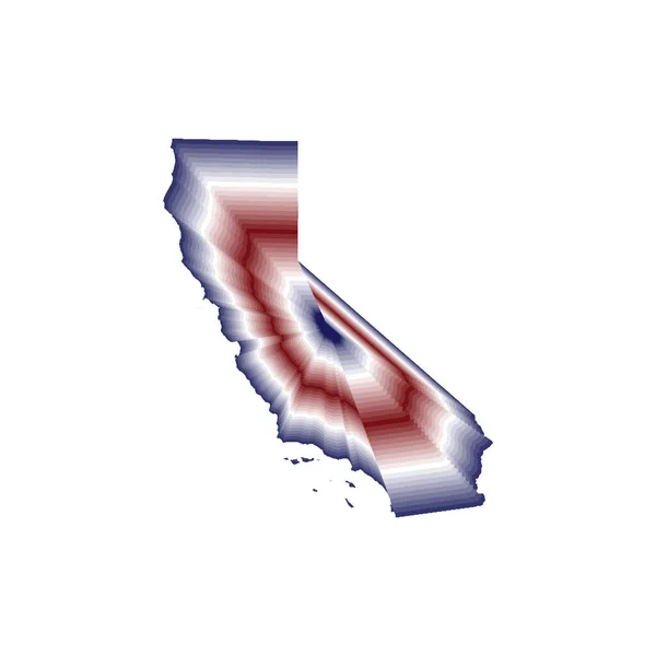 带有红 白三种颜色渐变的加州地图光学模糊效果说明 — 图库照片