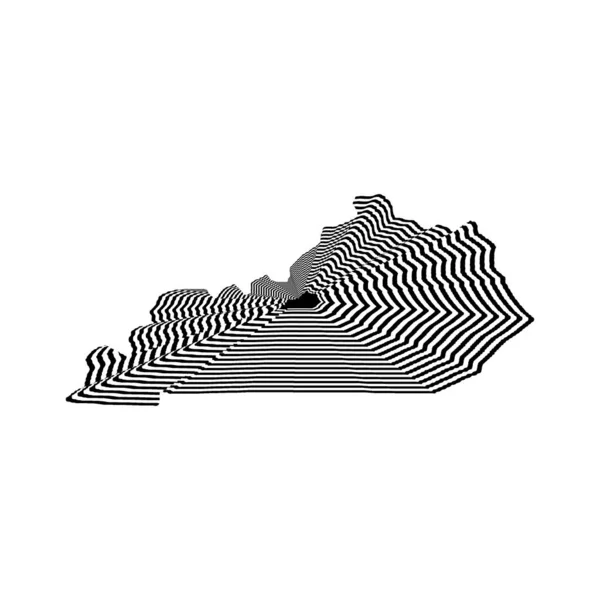 Ilustração Estilo Abstrato Kentucky Mapa Estado Com Linhas Preto Branco — Fotografia de Stock