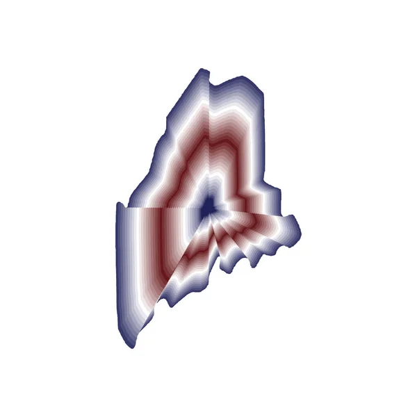 Illustration Optical Blur Effect Maine State Map Red Blue White — Stock Photo, Image